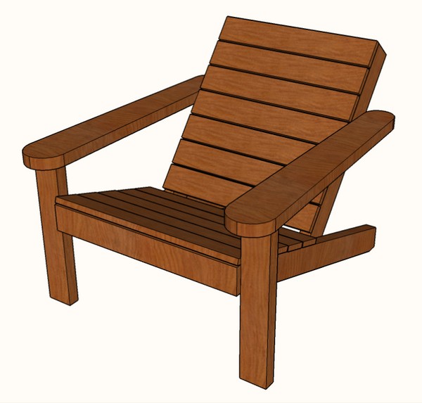 Square Modern Adirondack Chair Plan Free