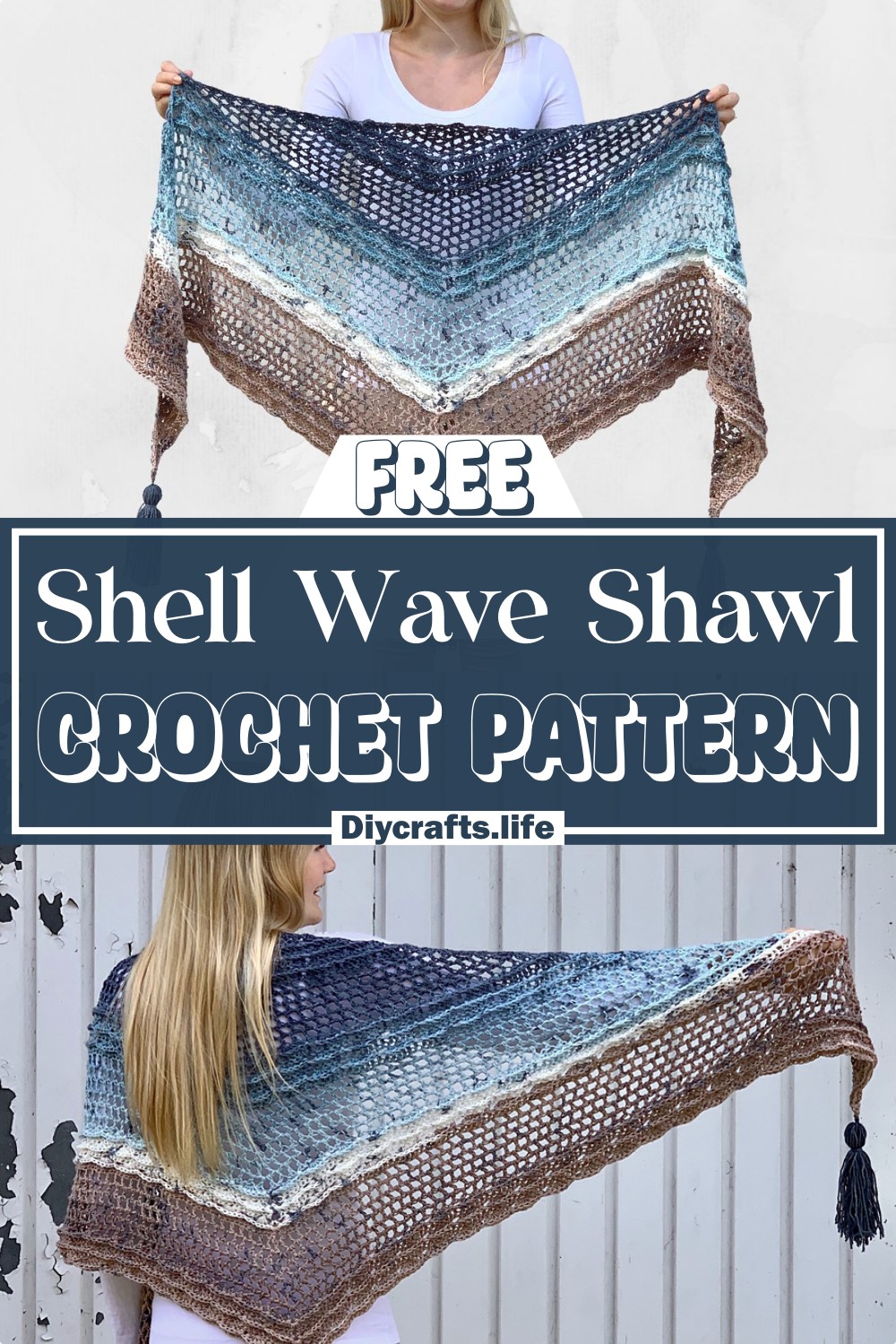 Shell Wave Shawl Free Crochet Pattern