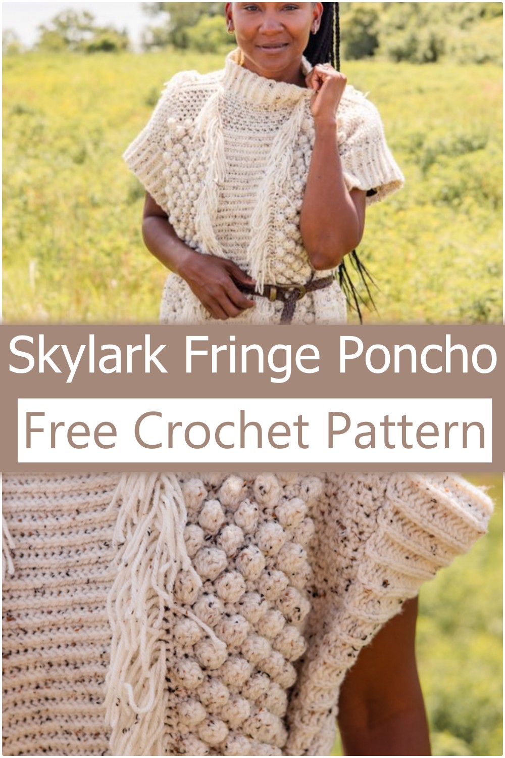 Skylark Fringe Crochet Poncho Free Pattern