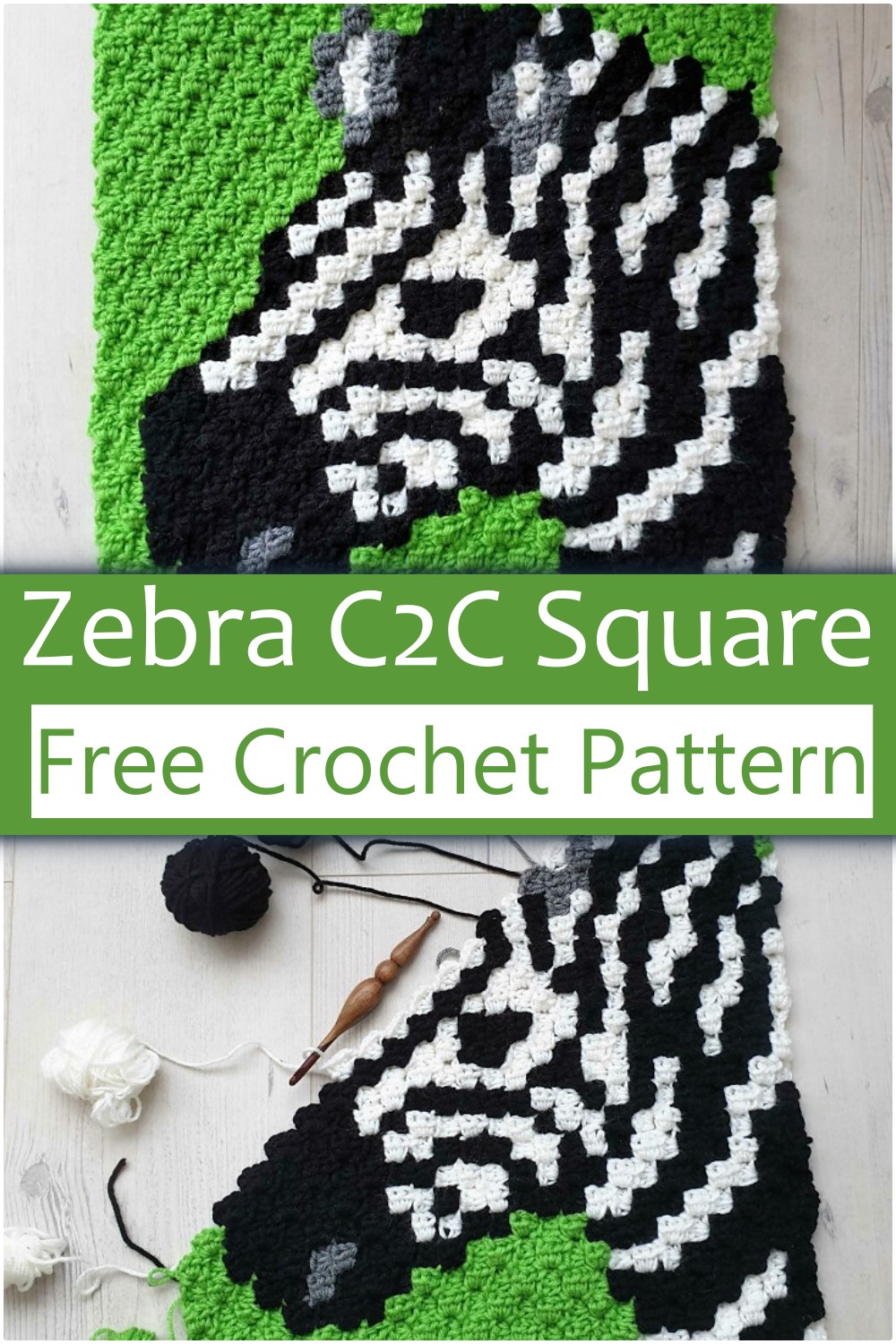 Zebra C2C Square to Crochet
