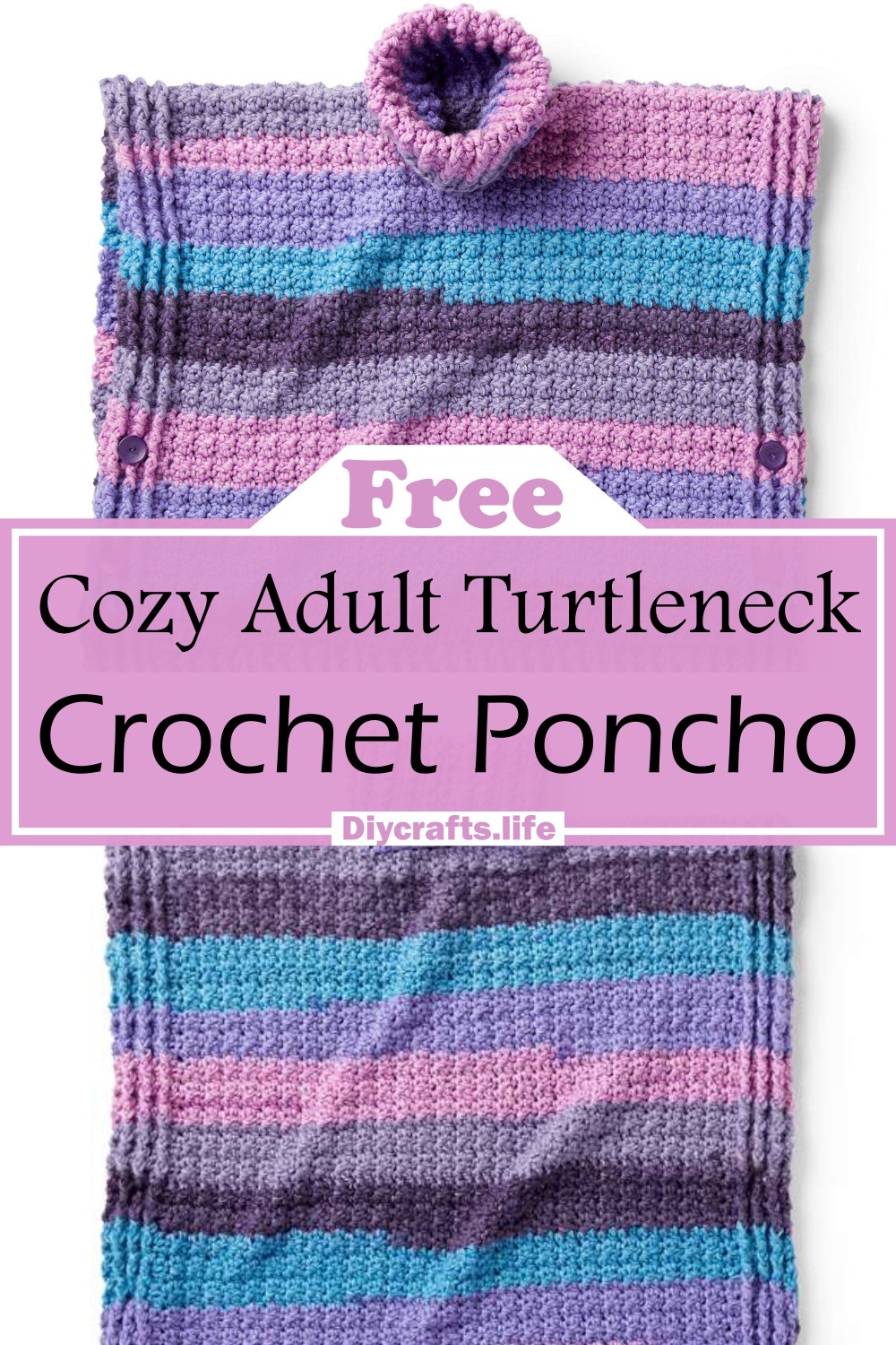 Cozy Adult Turtleneck Crochet Poncho