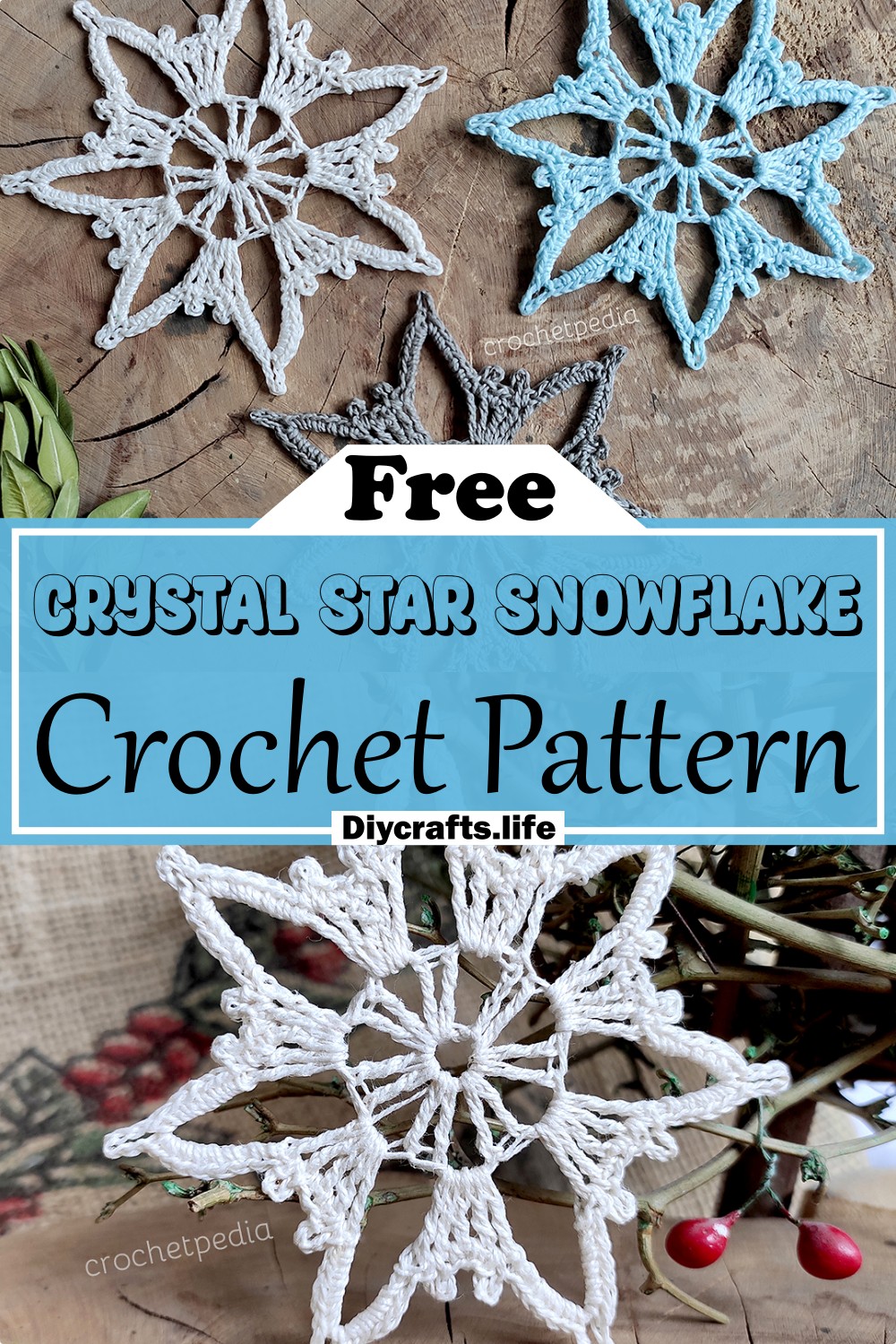Crochet Crystal Star Snowflake Pattern