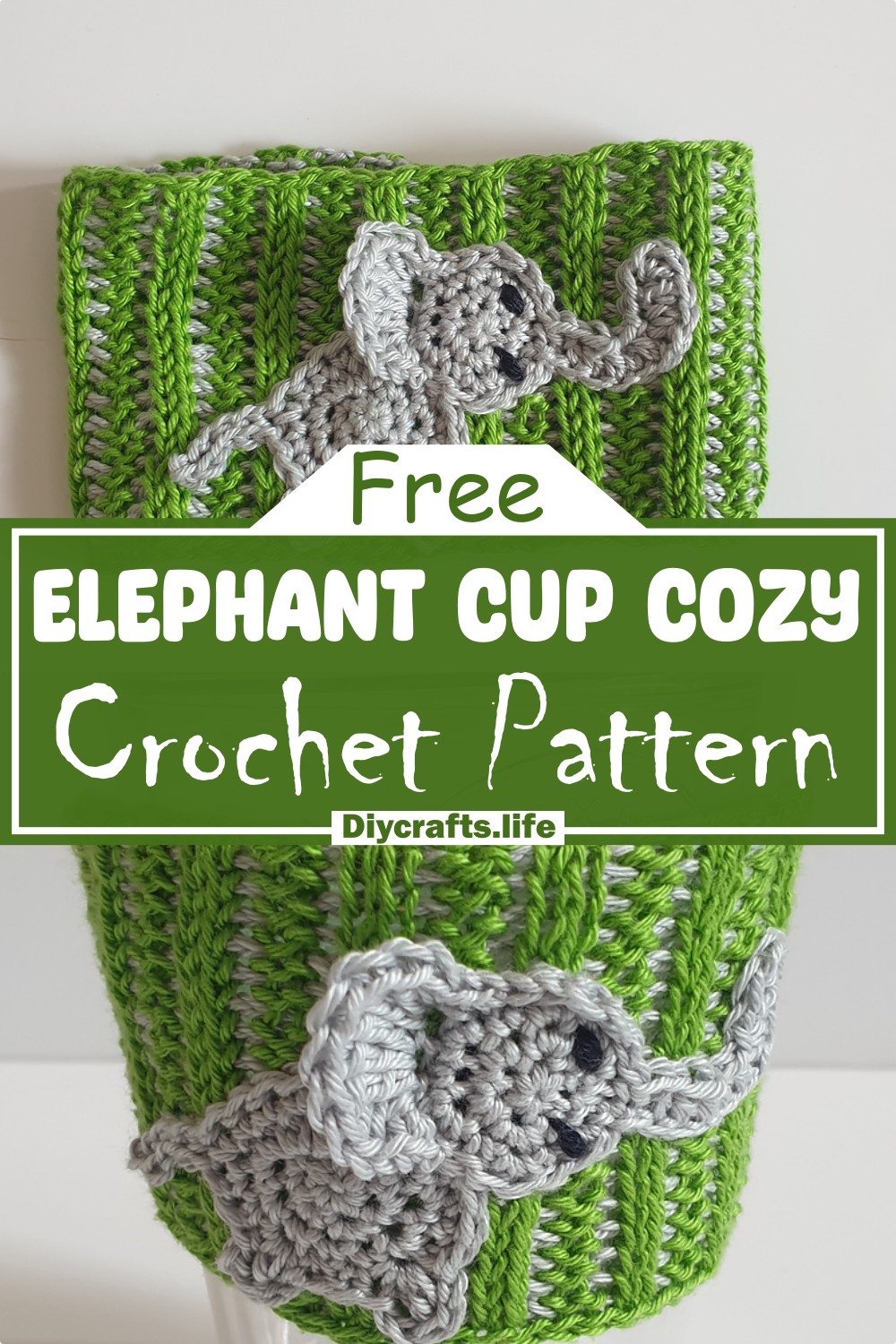 Crochet Elephant Cup Cozy Pattern