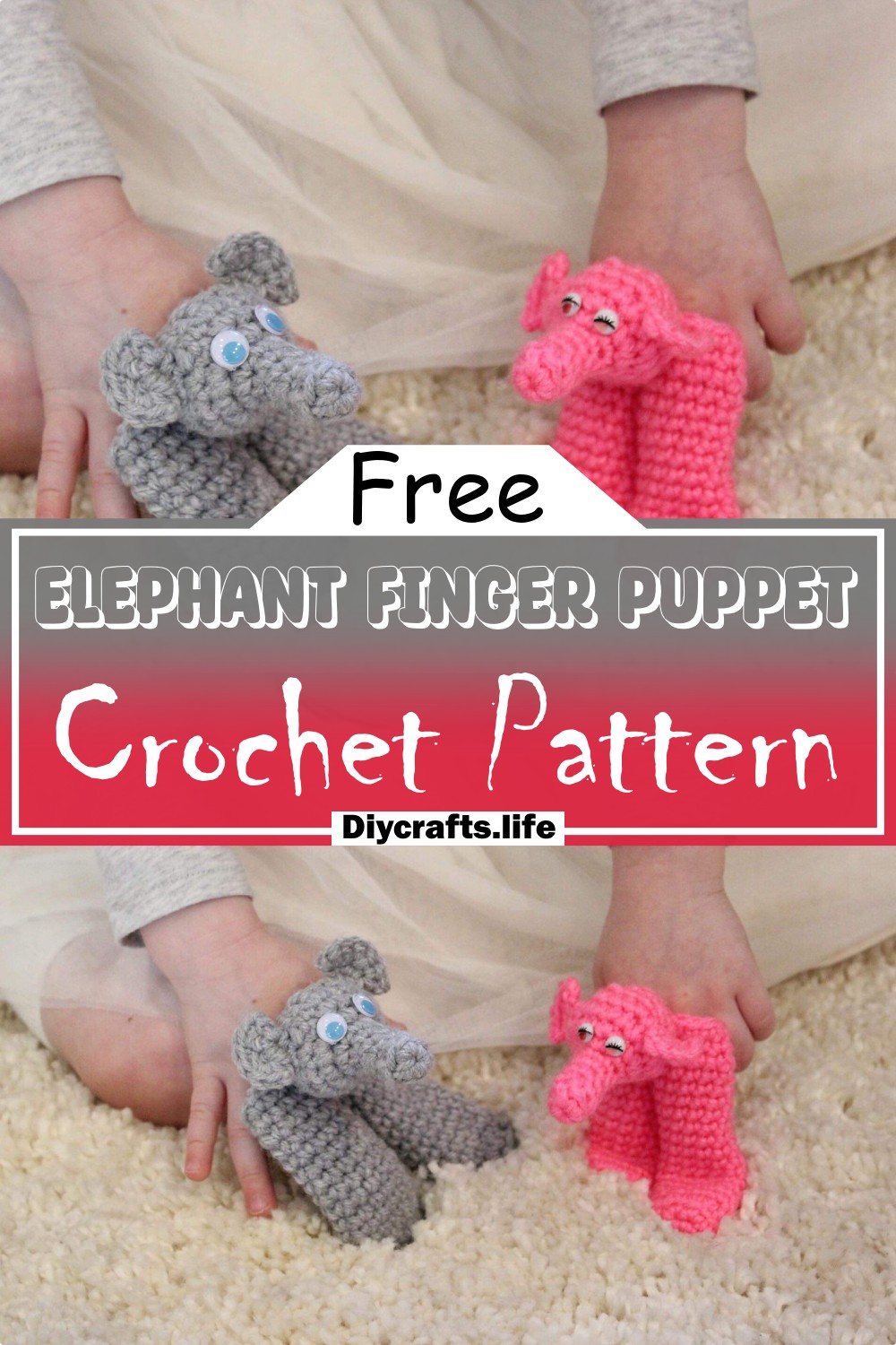 Crochet Elephant Finger Puppet Pattern