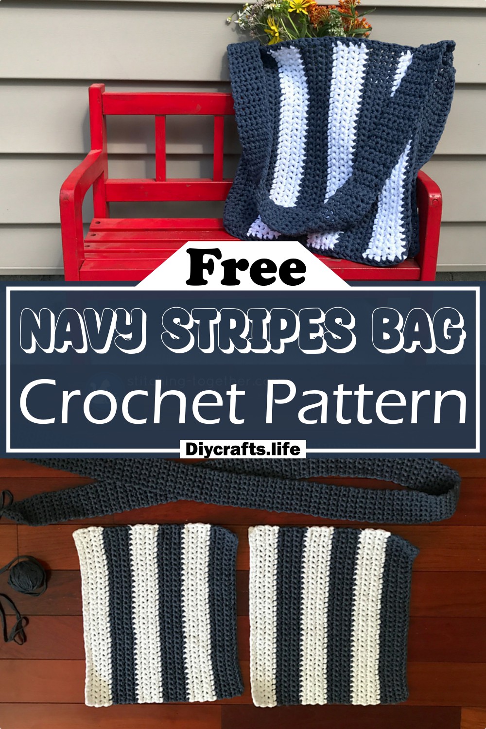 Crochet Navy Stripes Bag Pattern