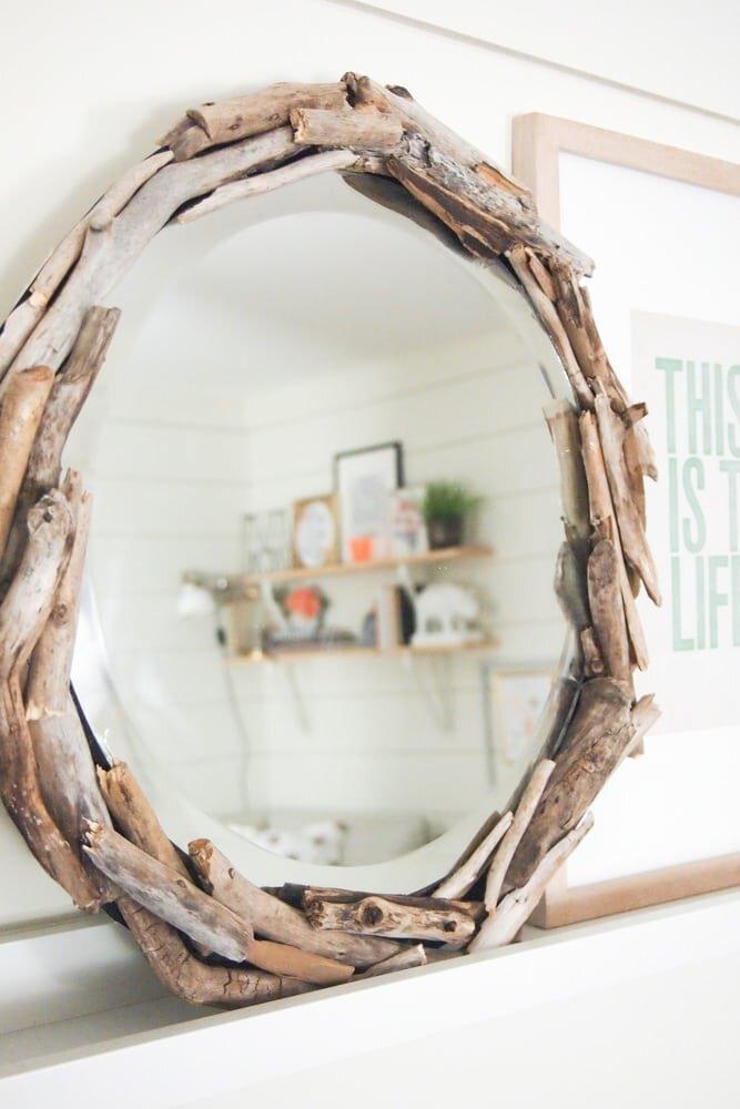 DIY Driftwood Mirror