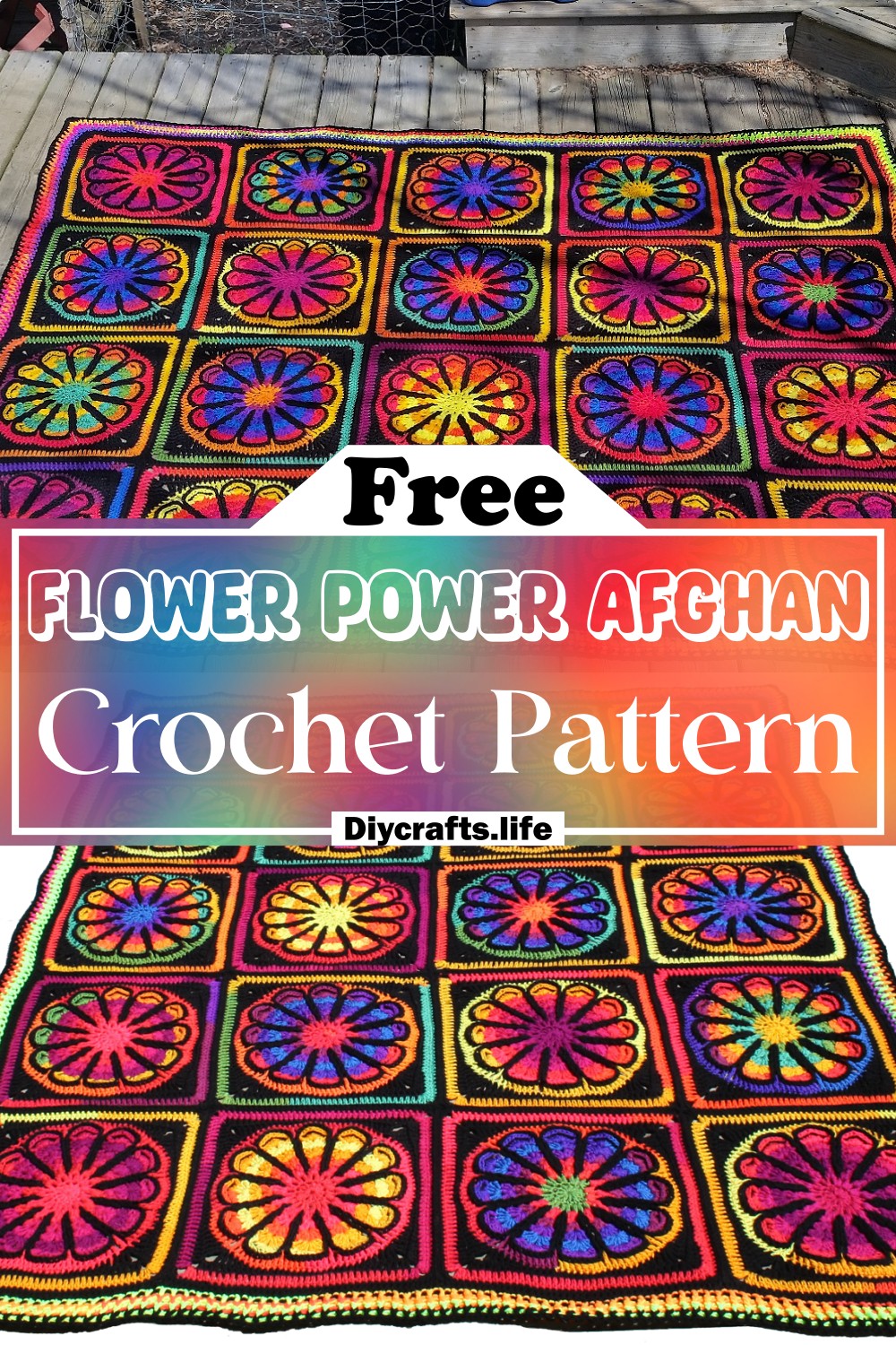 Free Crochet Flower Power Afghan Pattern
