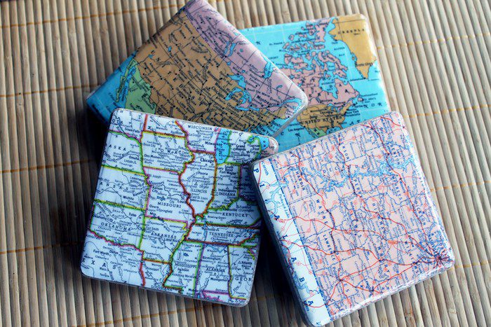 How To Make DIY Map Coasters