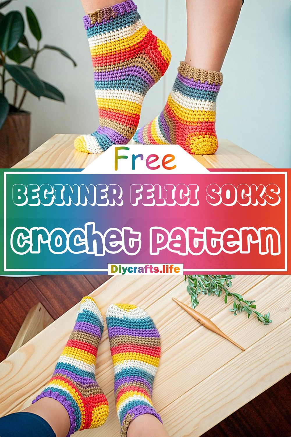 Crochet Beginner Felici Socks Pattern