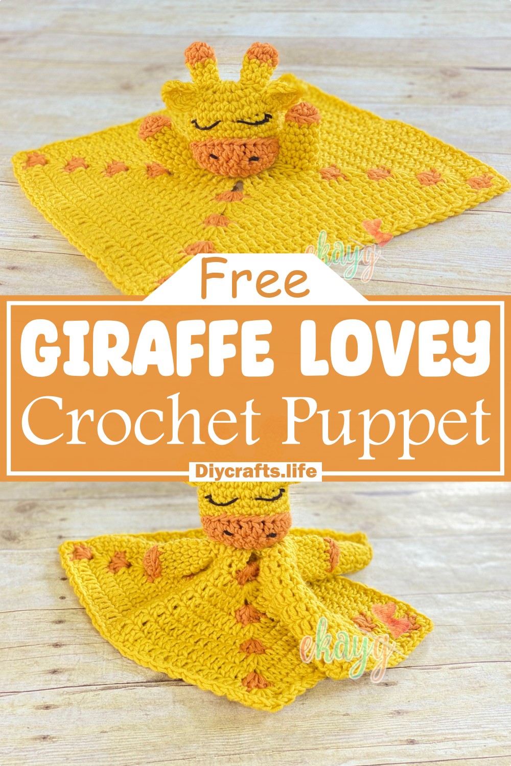 Crochet Giraffe Lovey Puppet Pattern
