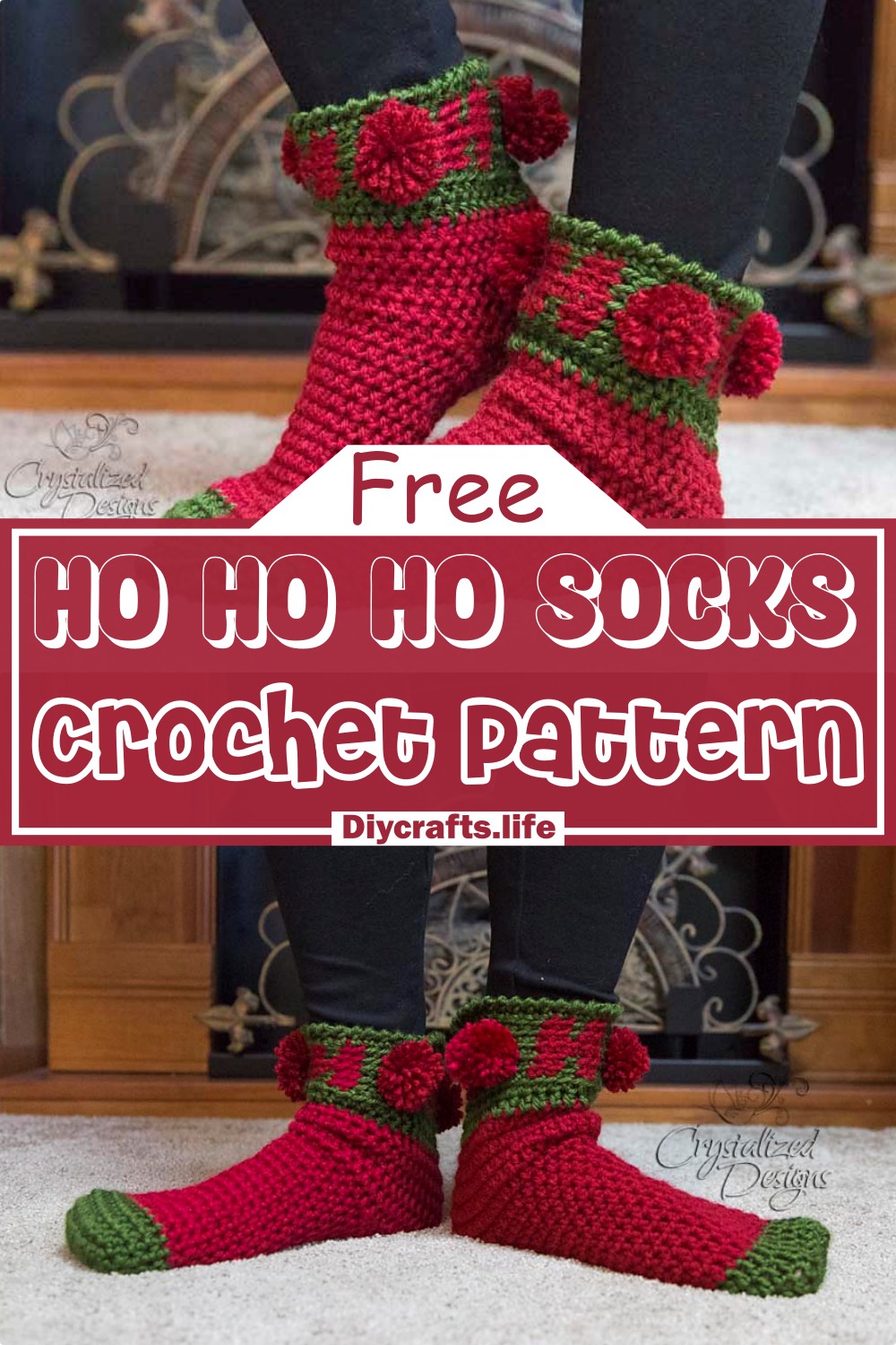  Crochet Ho Ho Ho Socks Pattern