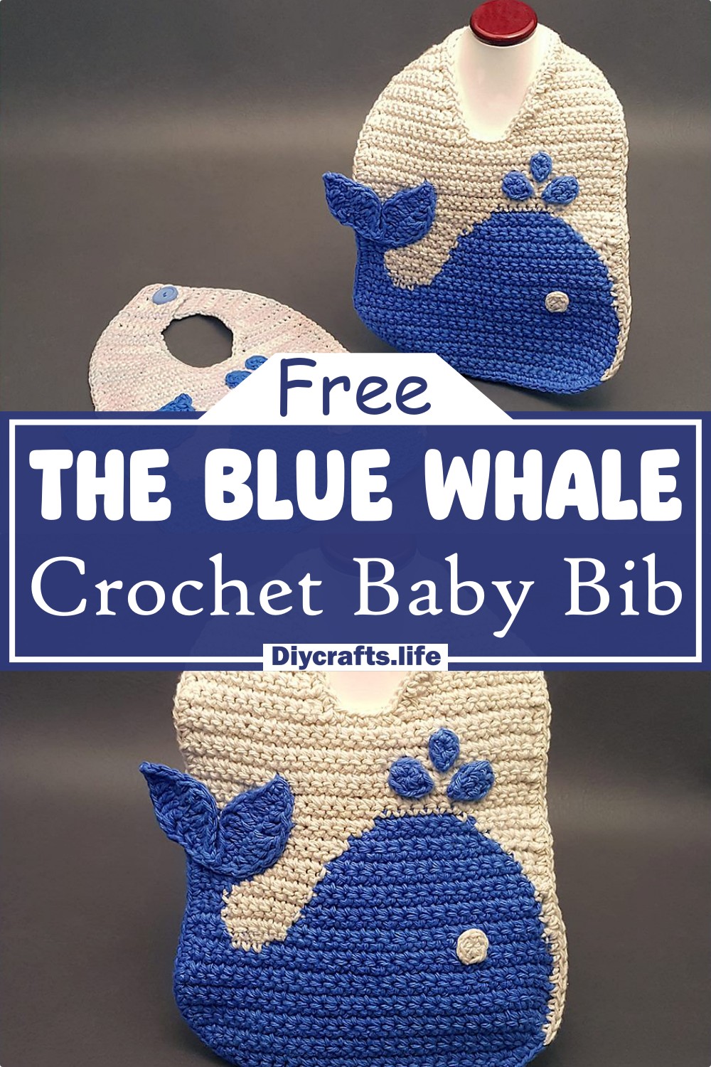 Crochet The Blue Whale Baby Bib Pattern
