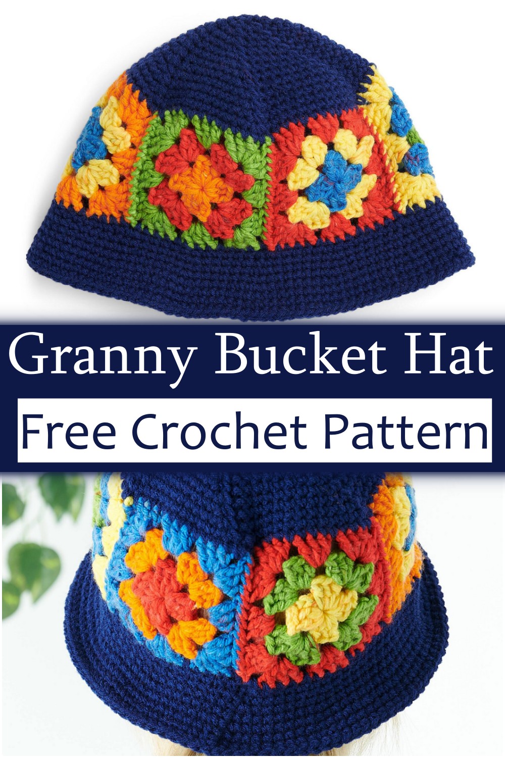 Crochet Bucket Hat Granny Square