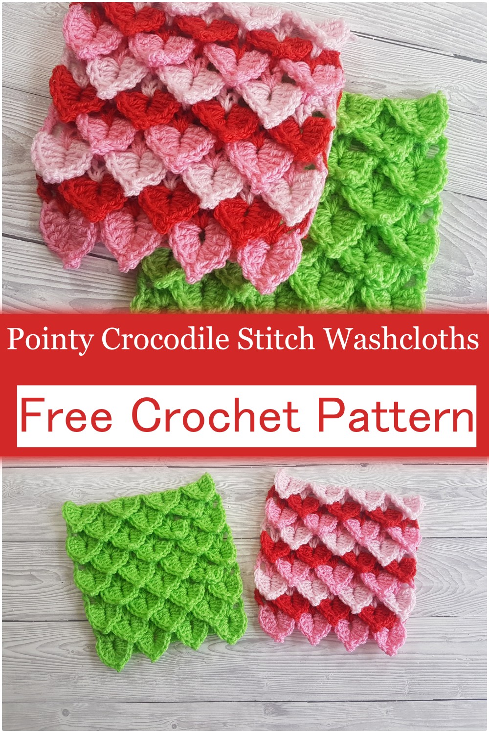 Crochet Crocodile Stitch Washcloths