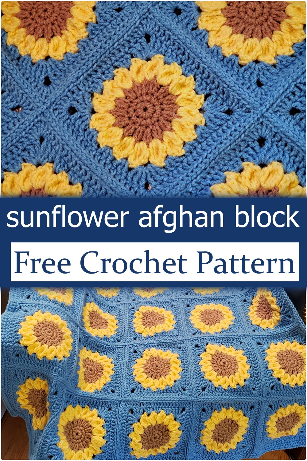Crochet Sunflower Afghan Block