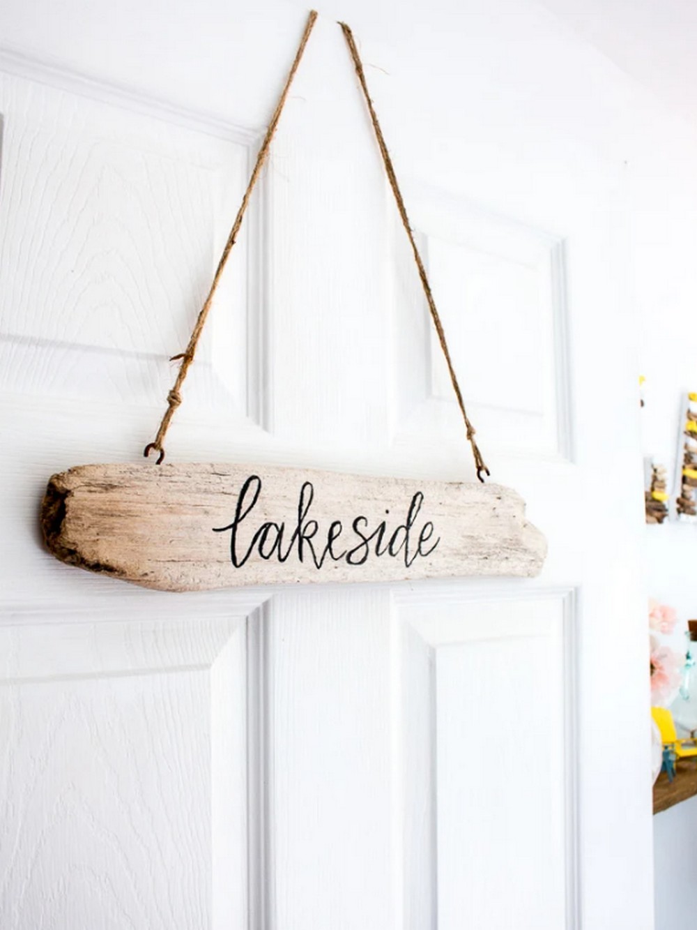 Hand Lettered Driftwood Sign