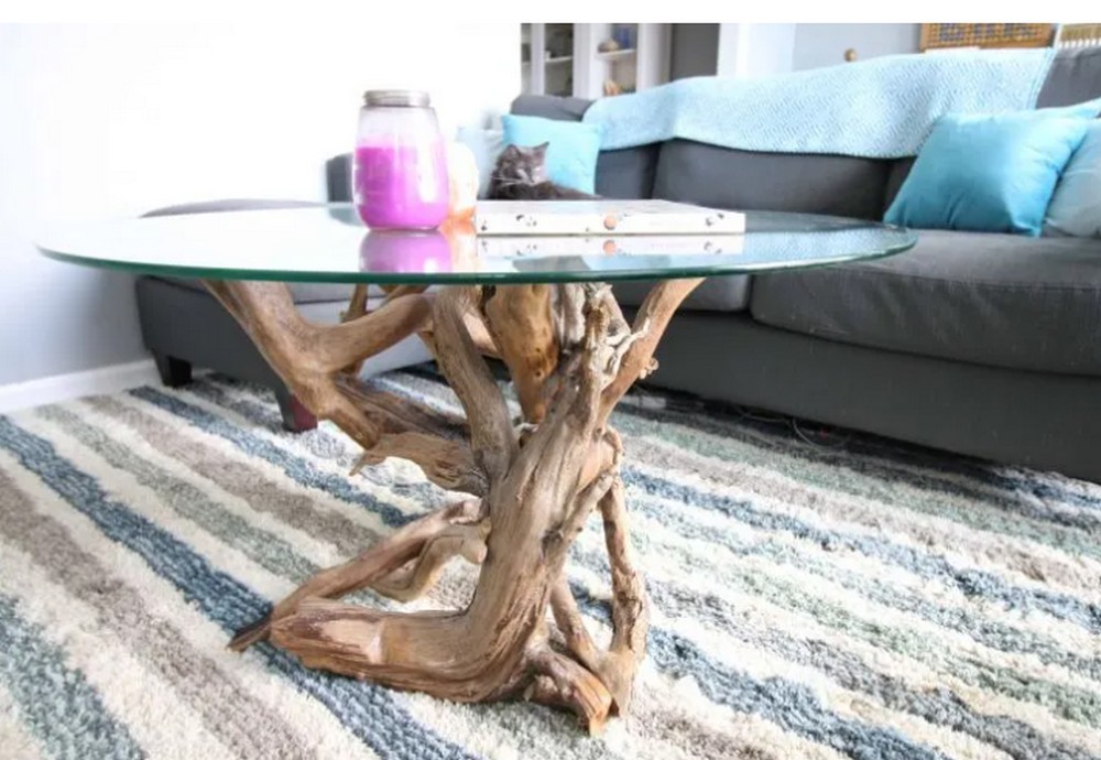 DIY Driftwood Coffee Table