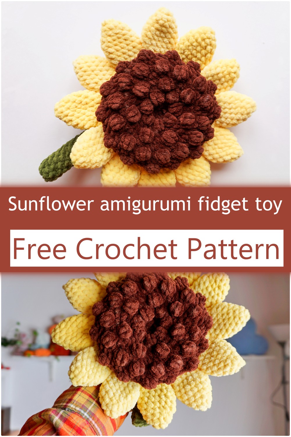 Sunflower amigurumi fidget toy