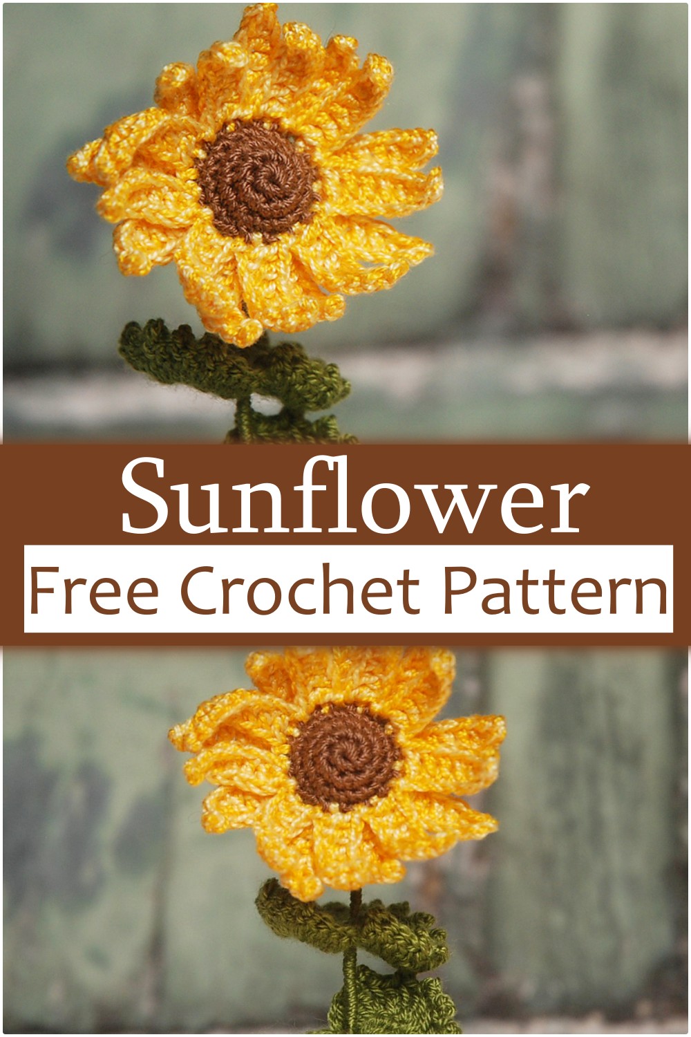 Crochet Sunflower Pattern With Leaves