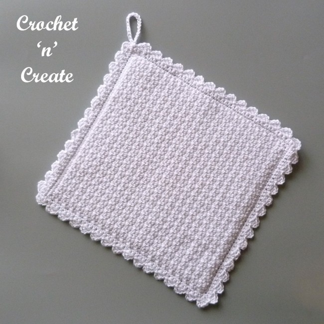  Crinkly Stitch Crochet Potholder Free Pattern