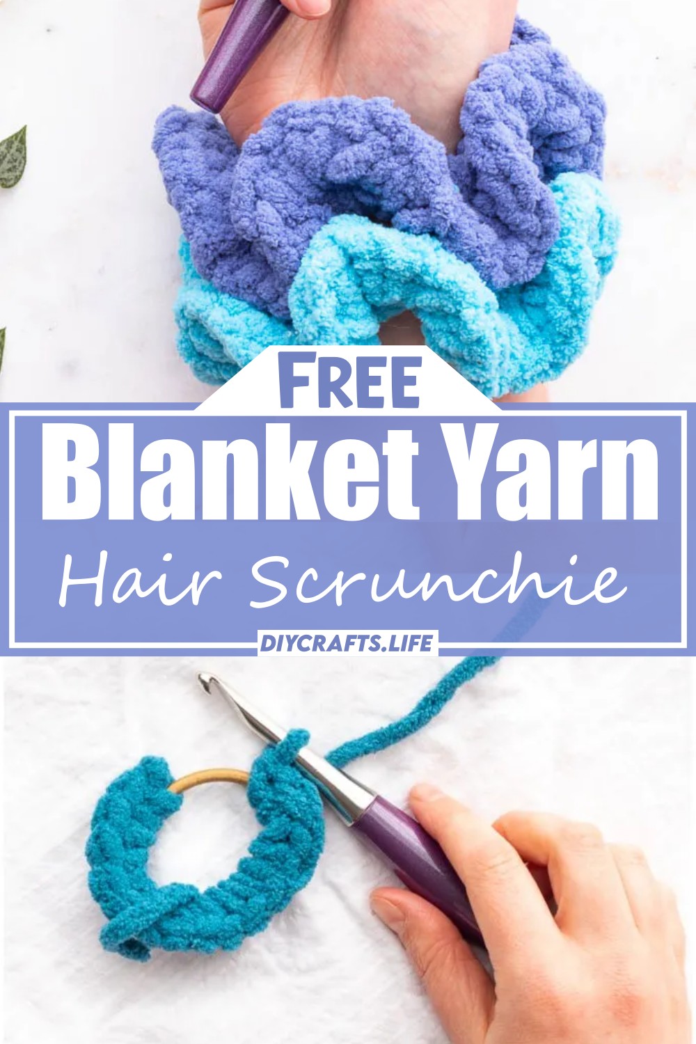 Blanket Yarn Hair Scrunchie Pattern