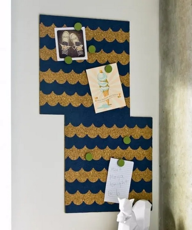 Decorative Corkboards With Scalloped Tape