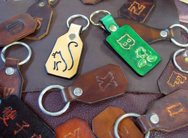 Homemade DIY Leather Keychains