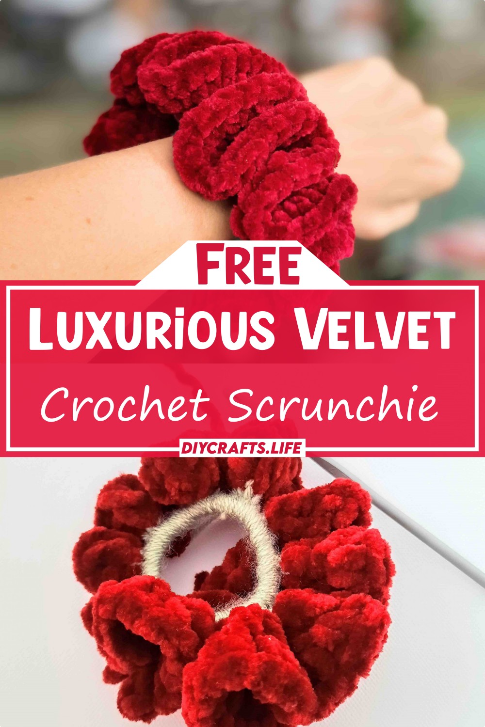 Luxurious Velvet Scrunchie To Crochet
