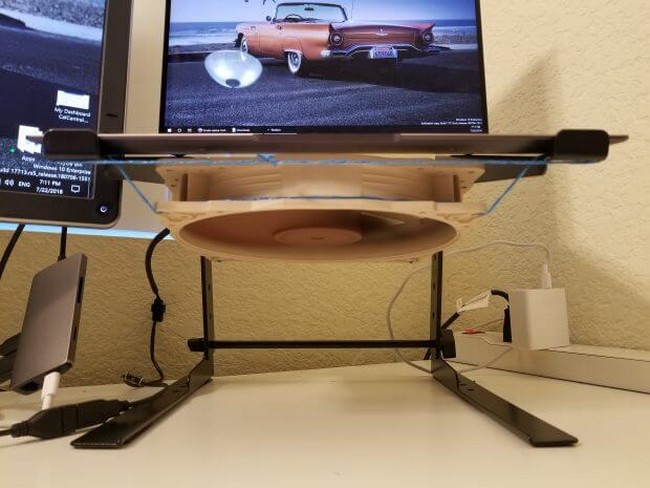 Simple Laptop Cooling Stand With 200mm Noctua Fan