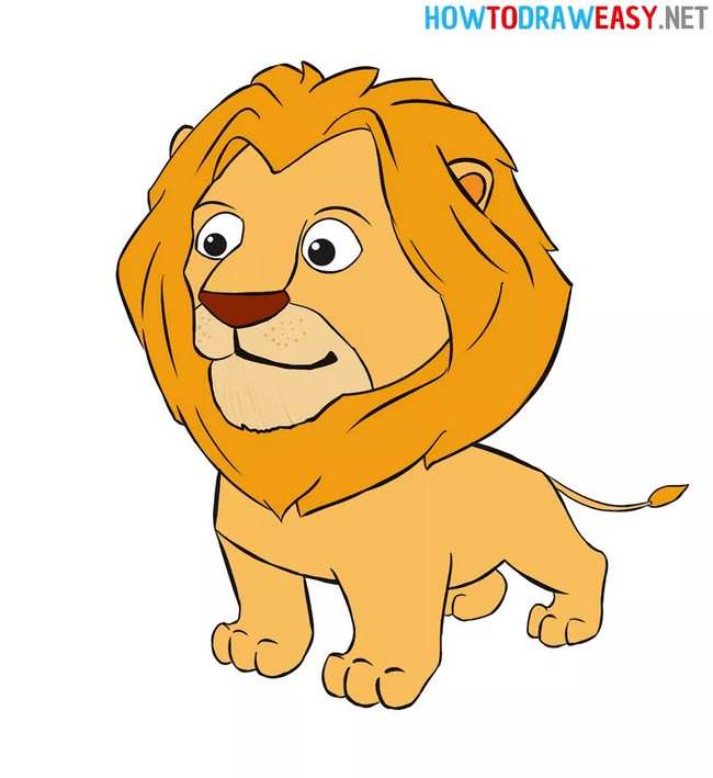  How To Draw A Cartoon Lion