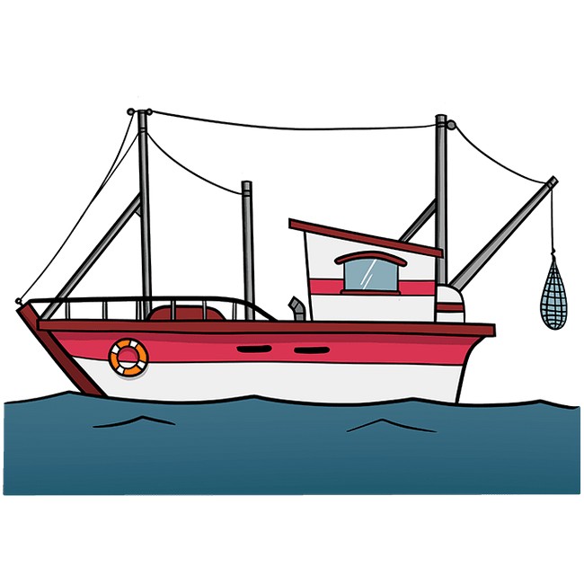  How To Draw A Fishing Boat 1