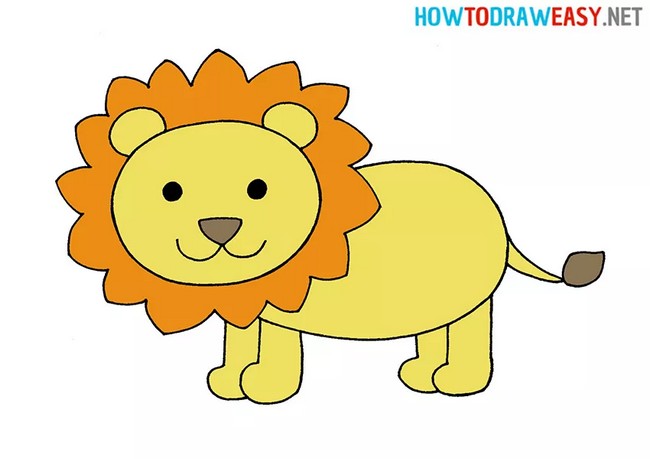 How To Draw A Lion For Kids 1