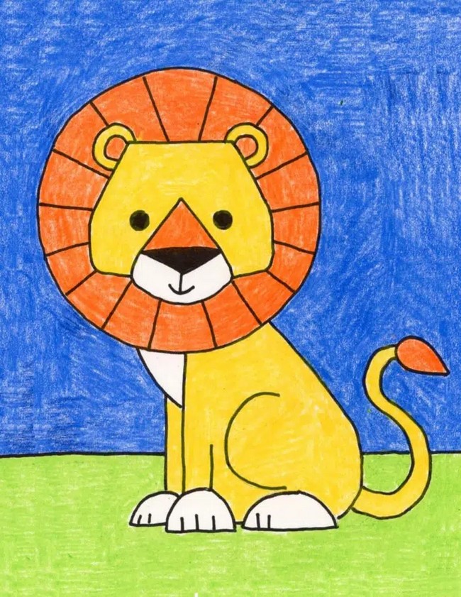 How To Draw A Lion For Kids Tutorial