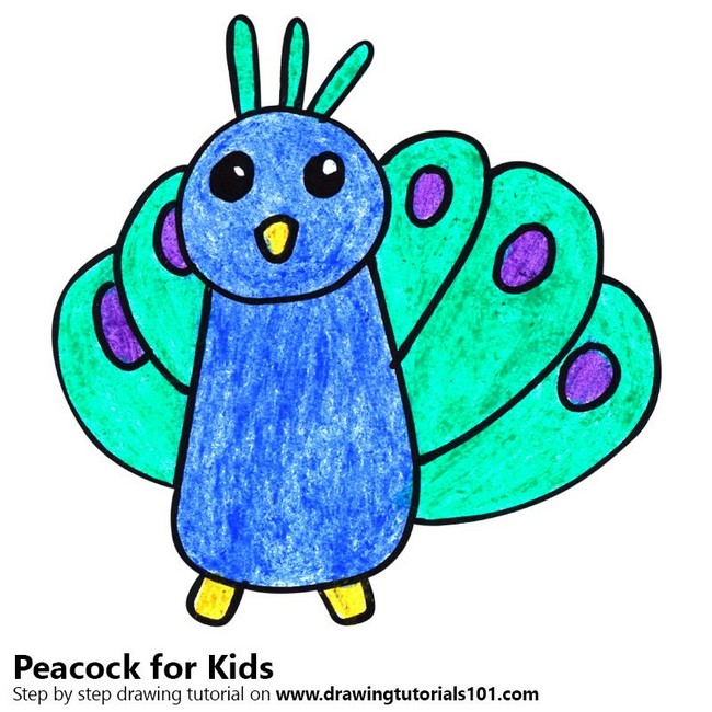  How To Draw A Peacock For Kids Very Easy