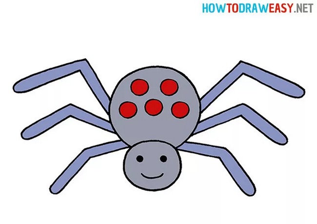 How To Draw A Spider For Kids