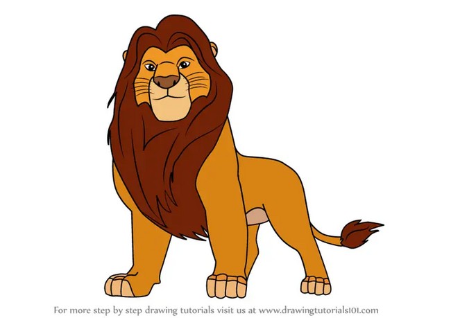 How To Draw Mufasa From The Lion King