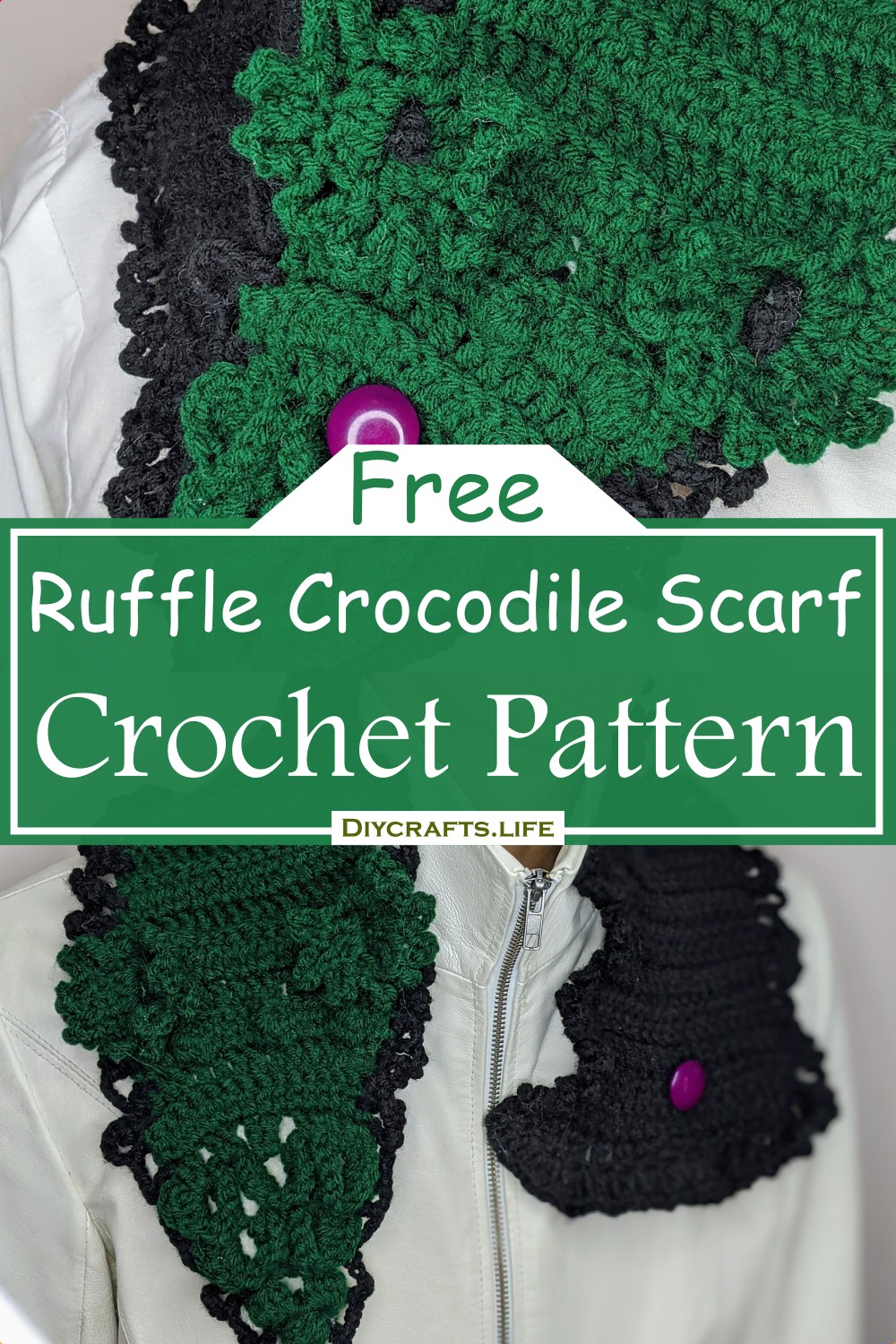 Ruffle Crocodile Stitch Scarf