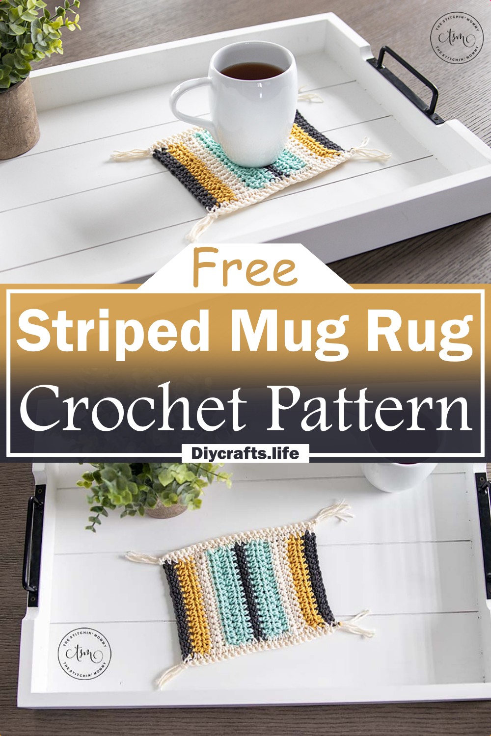 Simple Striped Mug Rug