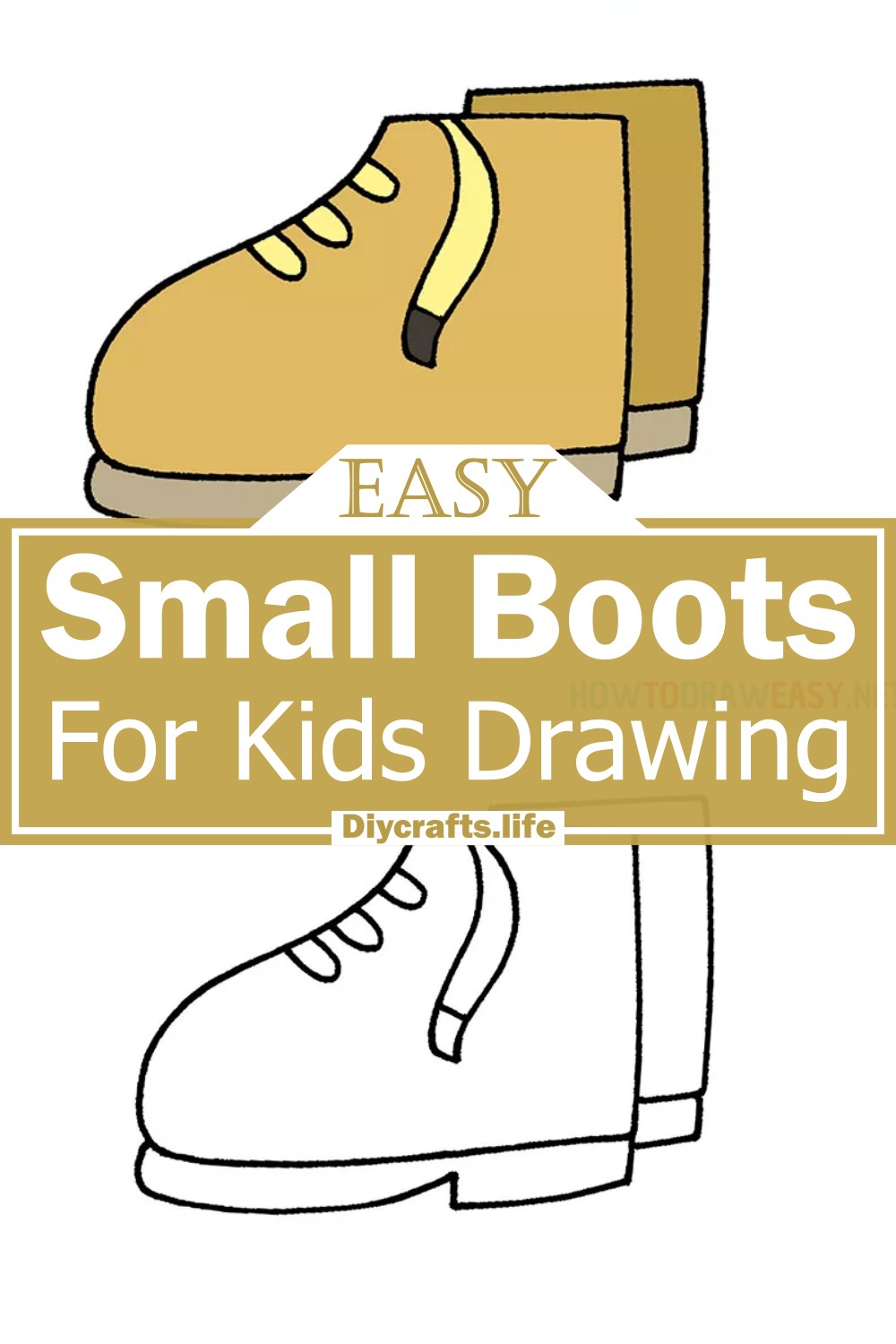 Small Boots For Kids Drawing