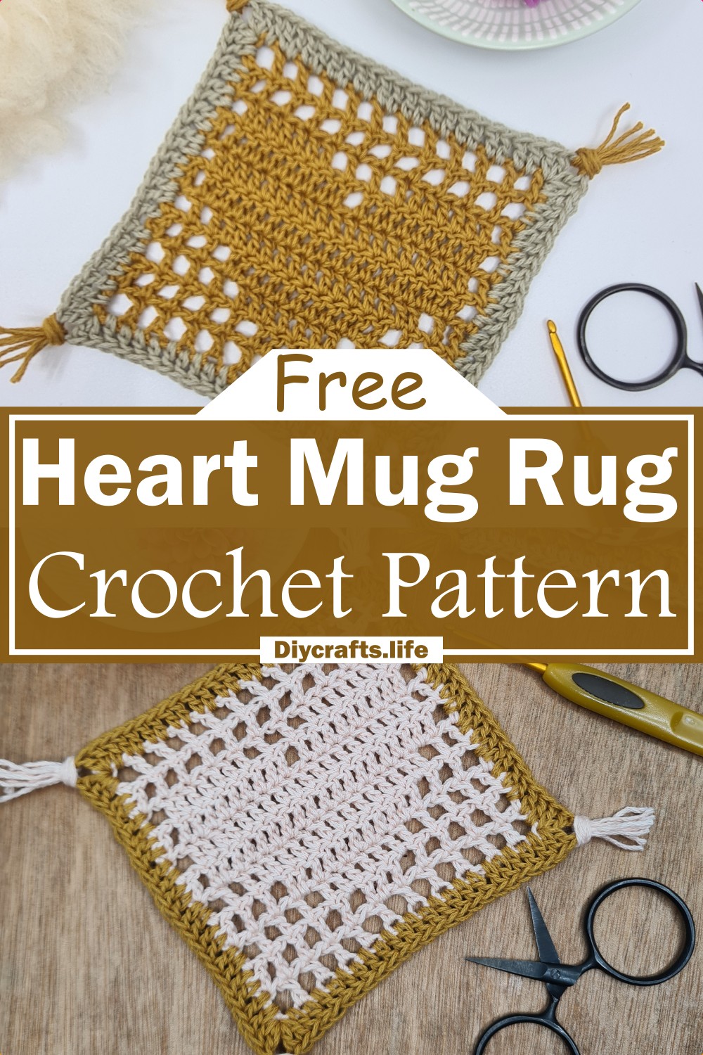 Square Heart Mug Rug