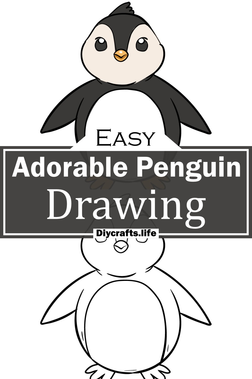 Adorable Penguin Drawing