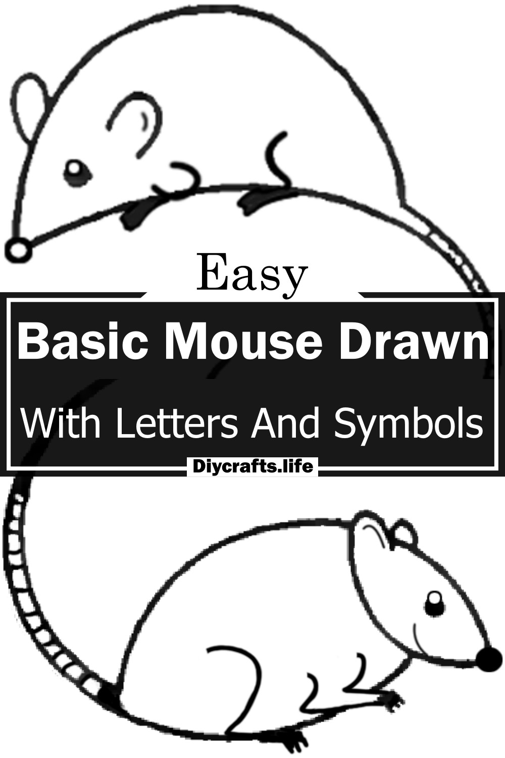 Basic Mouse Drawn With Letters And Symbols