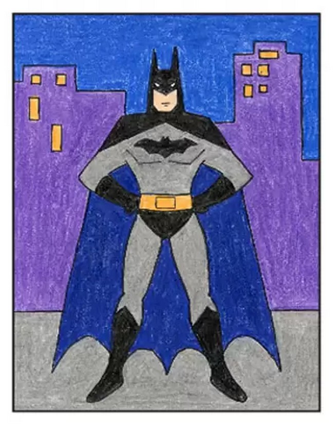Batman Drawing in Nine Steps