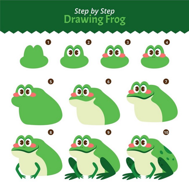 Blushing Frog Illustration