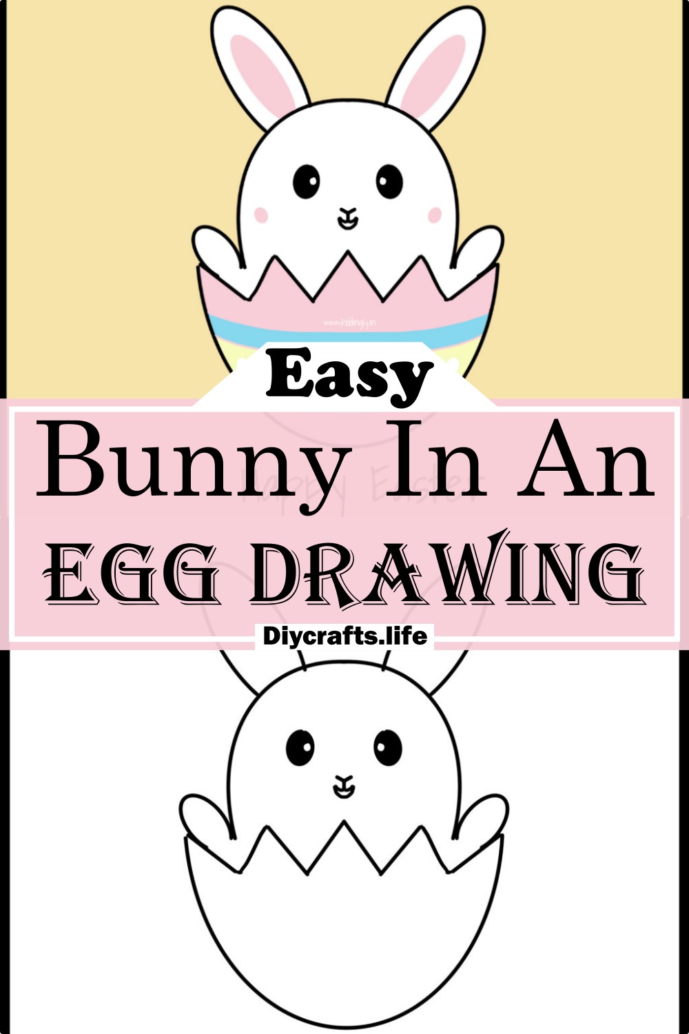 Bunny In An Egg Drawing