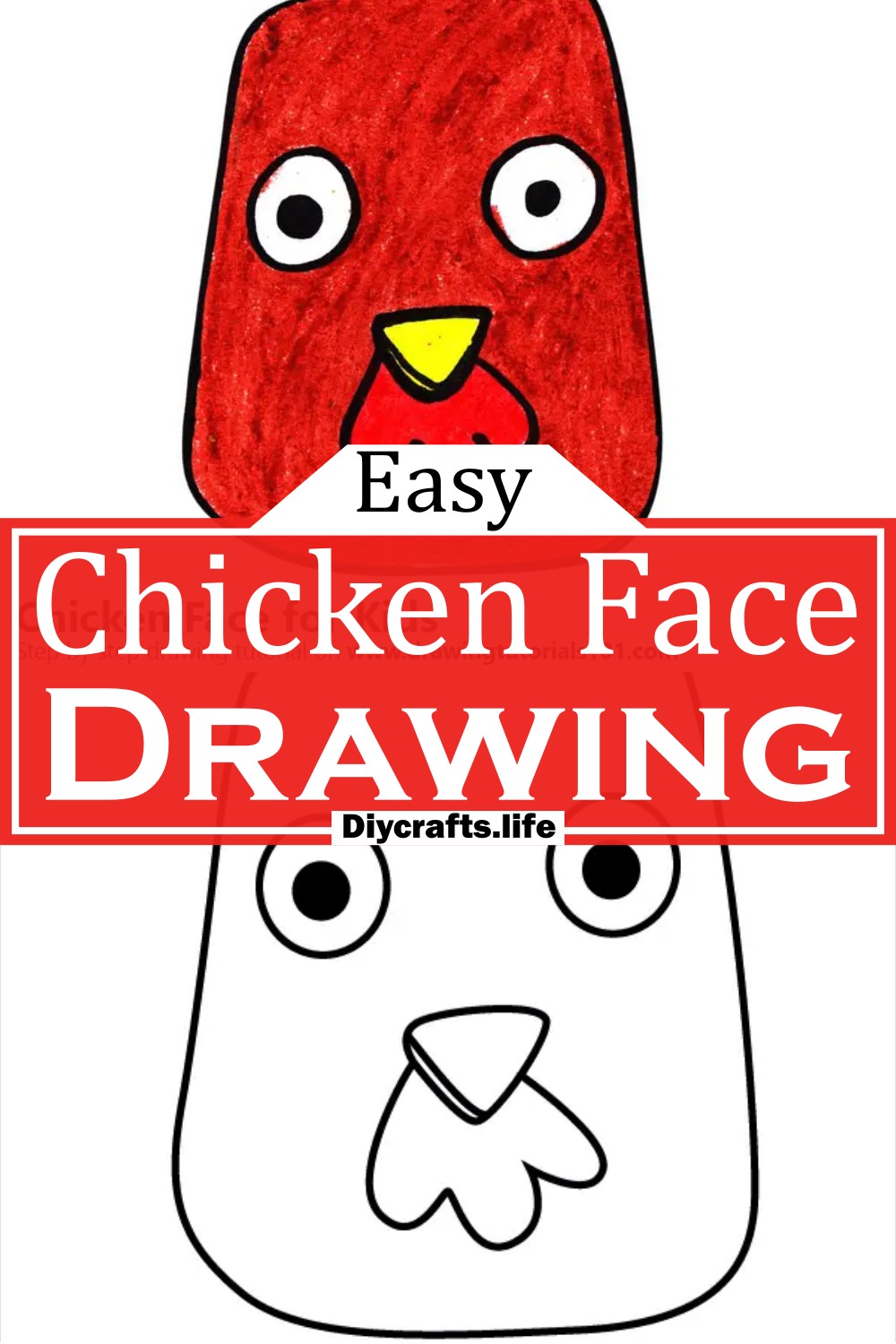 Chicken Face Drawing