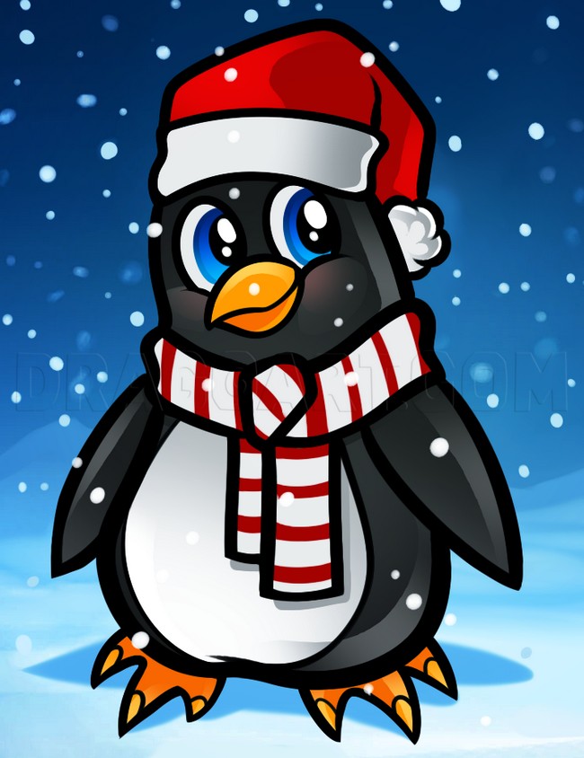 Christmas Penguin Illustration