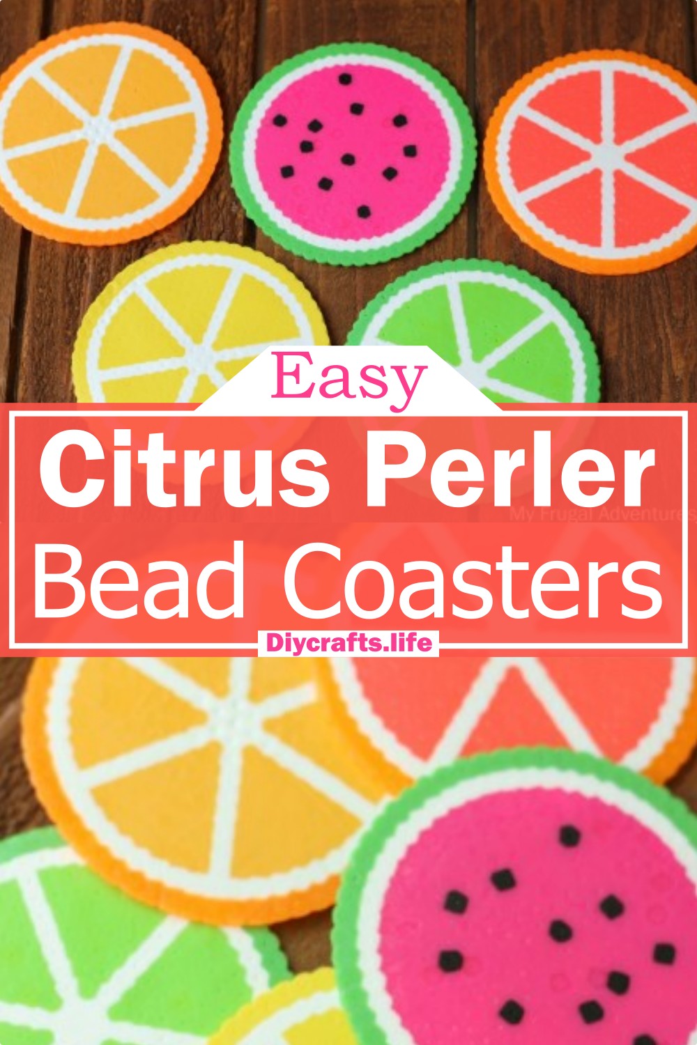 Citrus Perler Bead Coasters