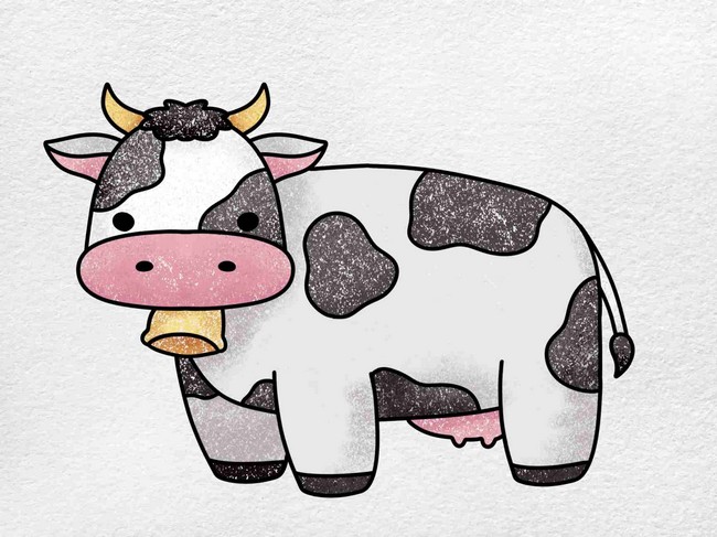 Cow With A Bell Drawing