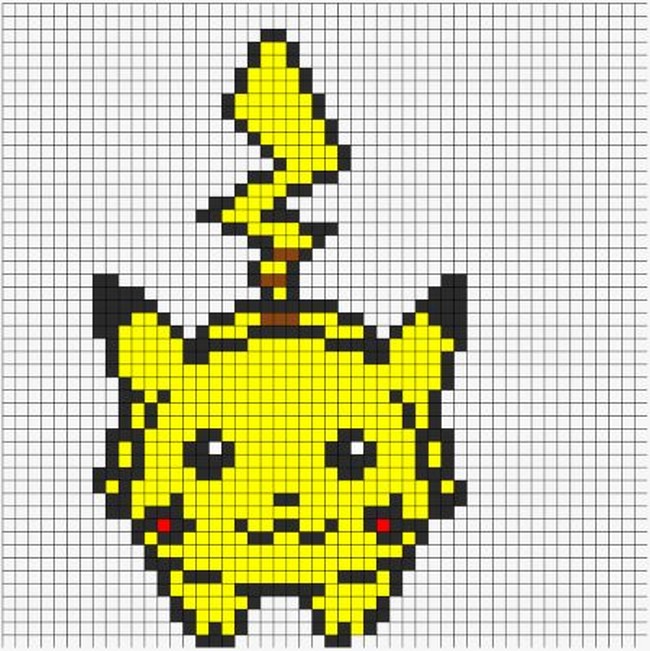 Crouching Pikachu Perler Bead Pattern